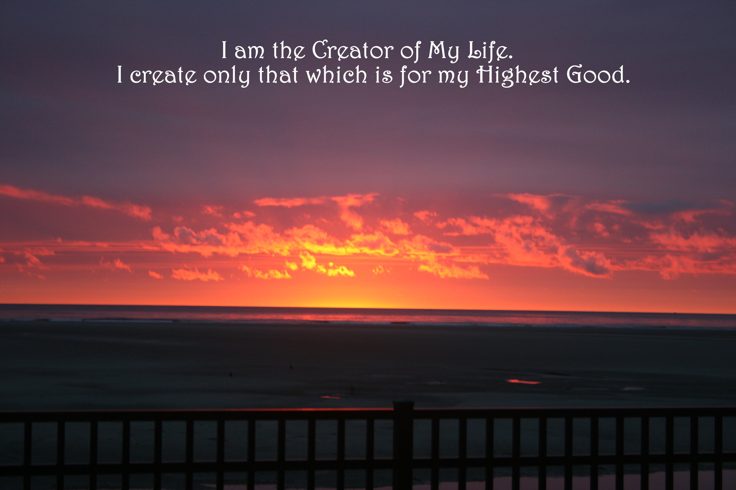 Sunrise over railing_Creator of life, highest good.jpg