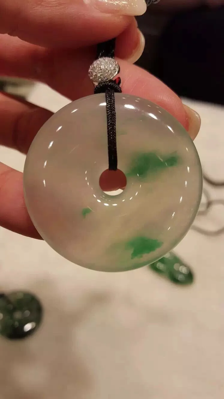 Jadeite Jade "A" Type Highly Translucent Eternity Shape Pendant