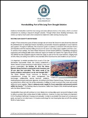 Homebuilding: Part of the Long-Term Drought Solution