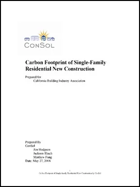 Carbon Footprint of Single-Family Residential New Construction