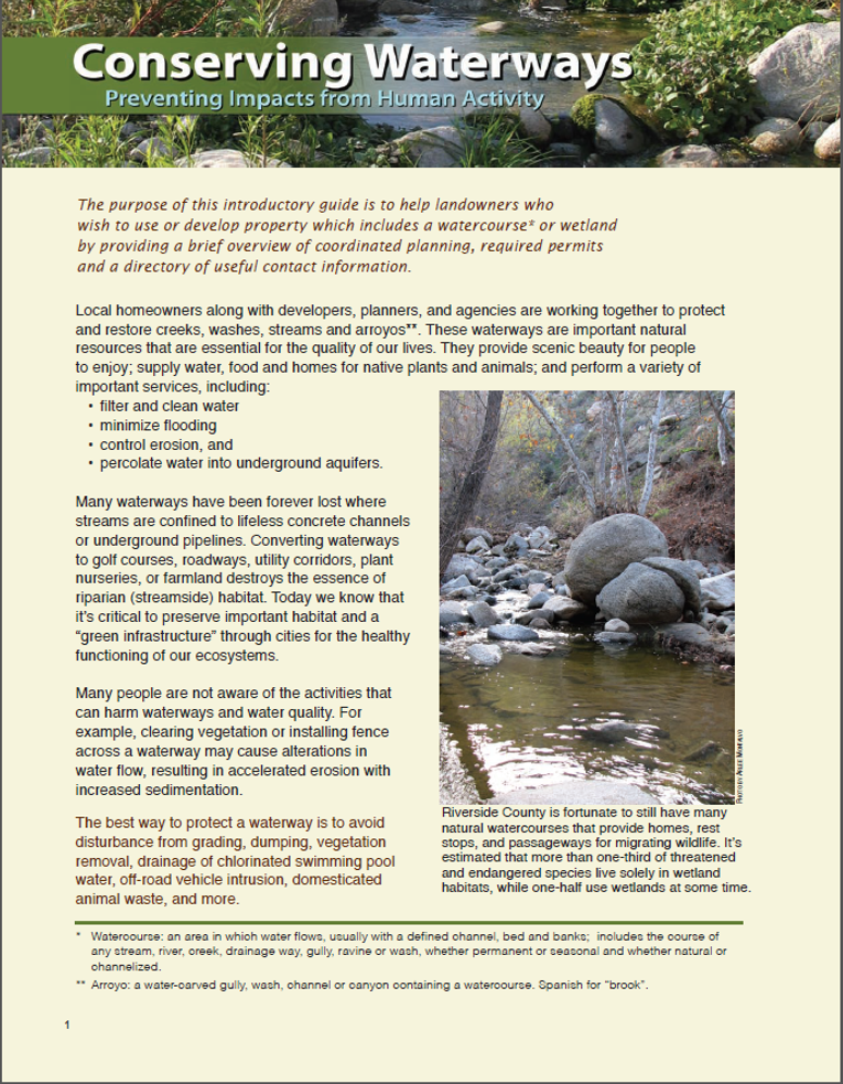 Conserving Waterways Information Booklet