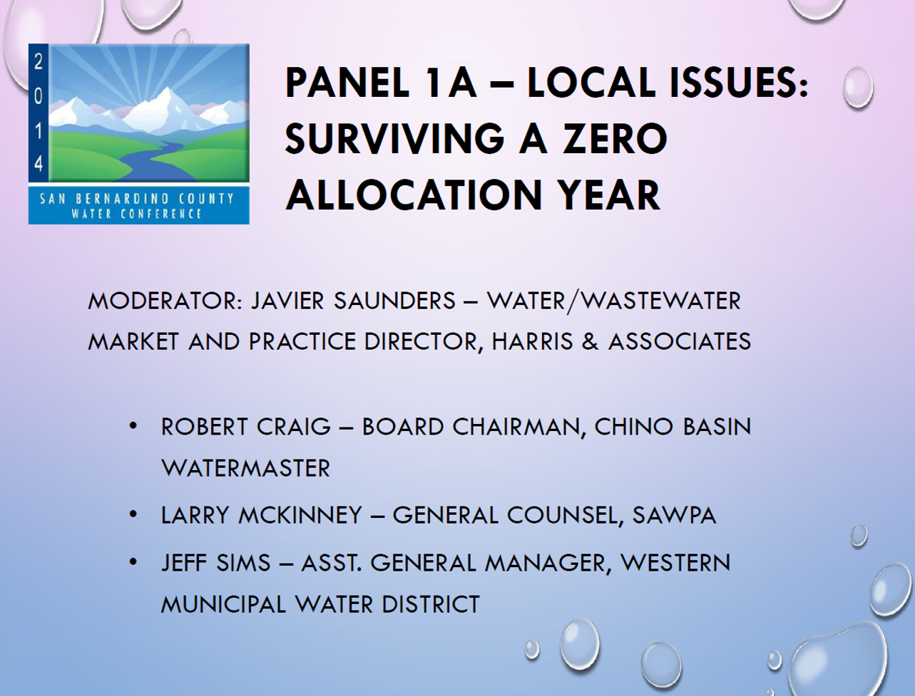 Panel Presentation Local Issues, Surviving a Zero Allocation Year