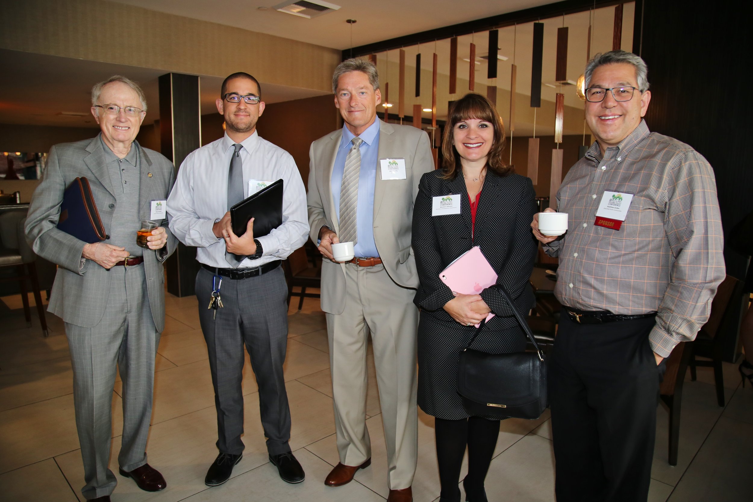  (From left to right) San Bernardino Councilmember James Mulvihill, panelist Frank Castanos, panelist John Mulville, panelist Mariann Johnson, and former BIABV presdent Matt Jordan. 