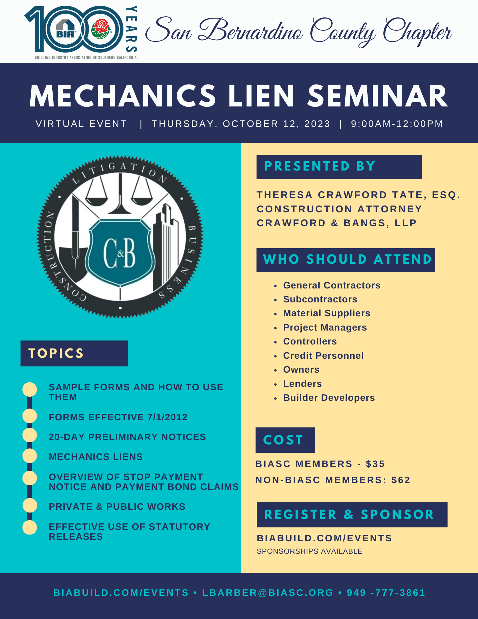 Mechanics Lien Virtual Seminar