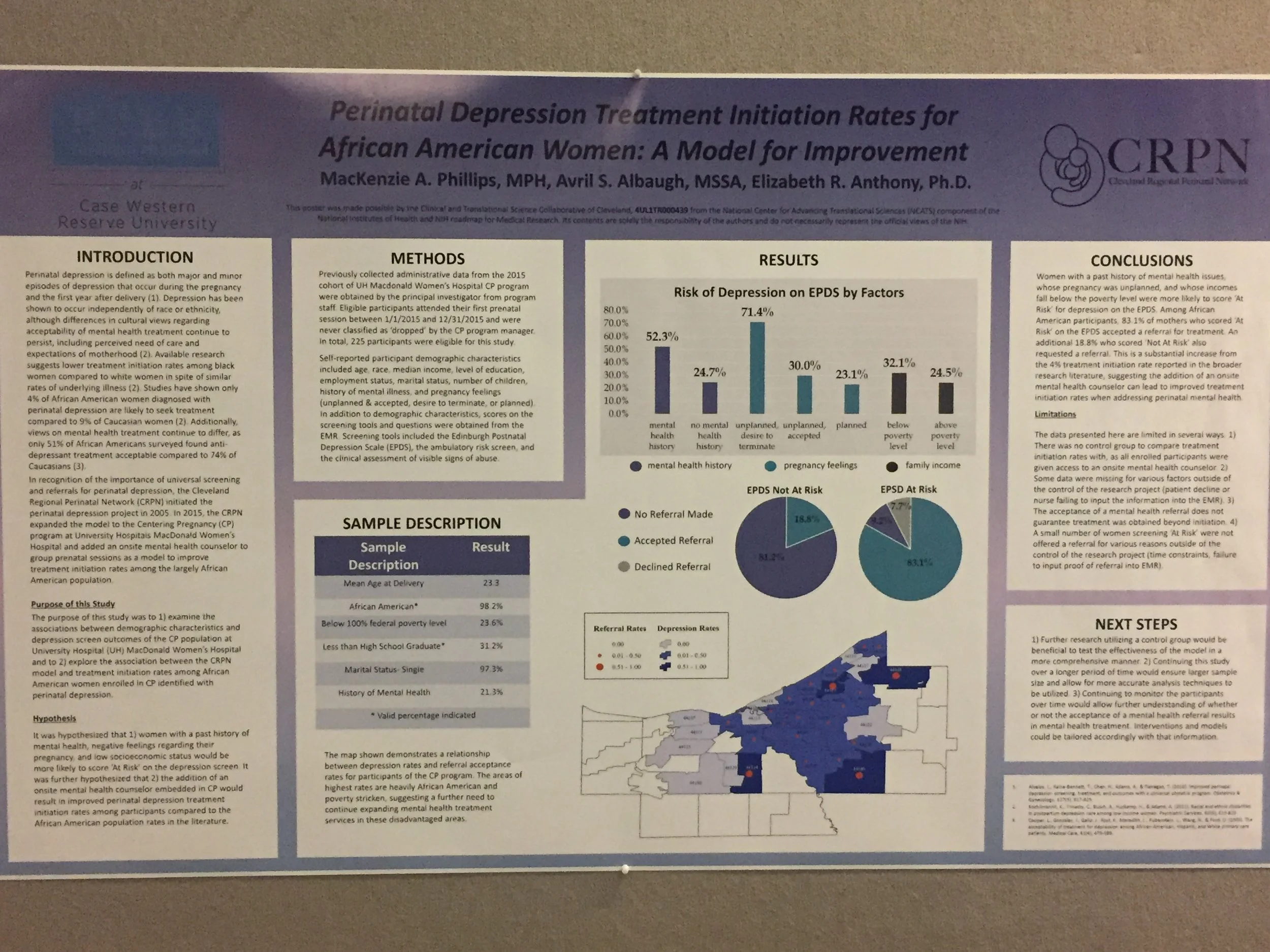 The Cleveland Regional Perinatal Network, a partner of MomsFirst also presented a poster featuring their successes with connecting women to behavioral health services.