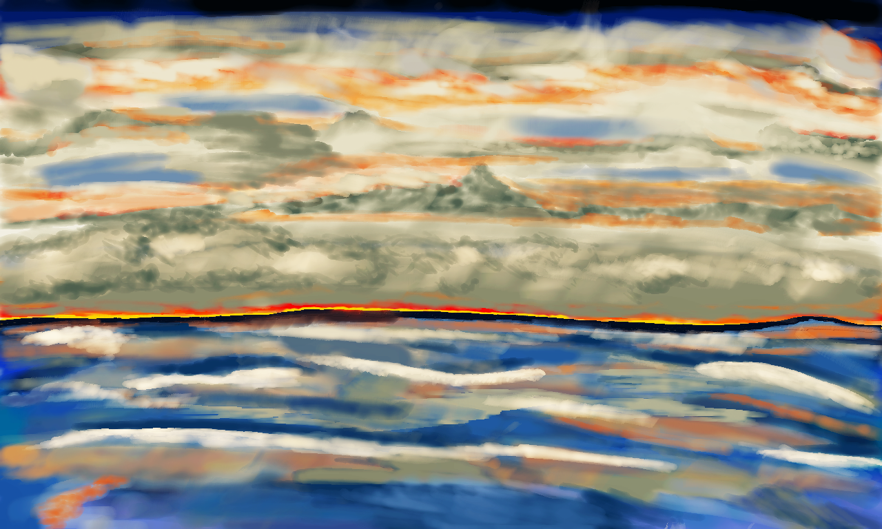Red Ocean Sunset - $150.00 - SOLD