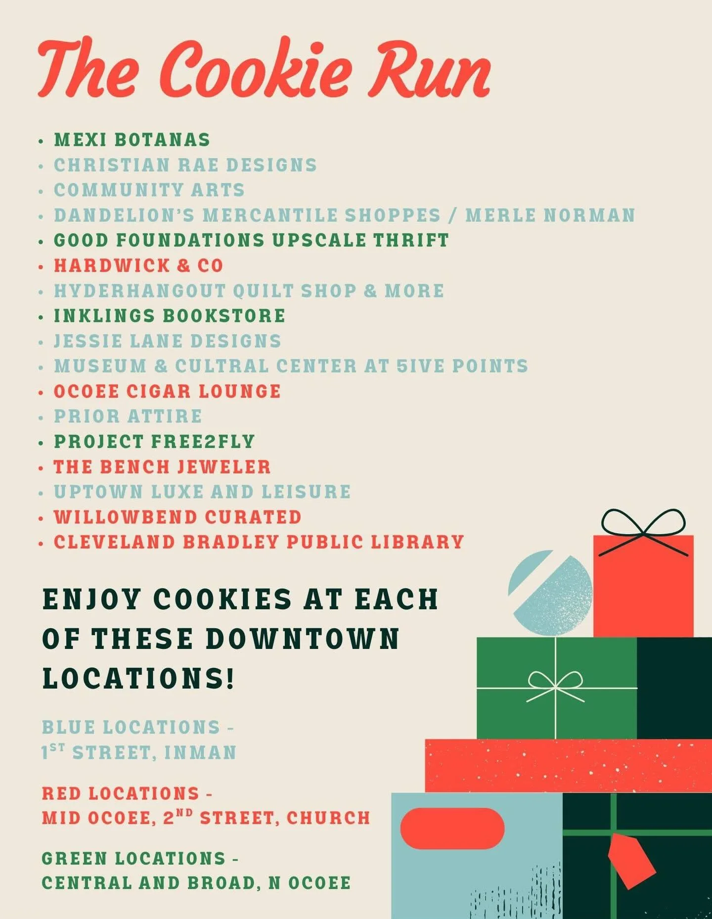 What started as a humble little cookie exchange group run has turned into a huge downtown community event! Join us this Thursday, Dec 11 at 6pm for a free group walk and run downtown to enjoy the lights, exchange cookies, and visit the shops! It&rsqu