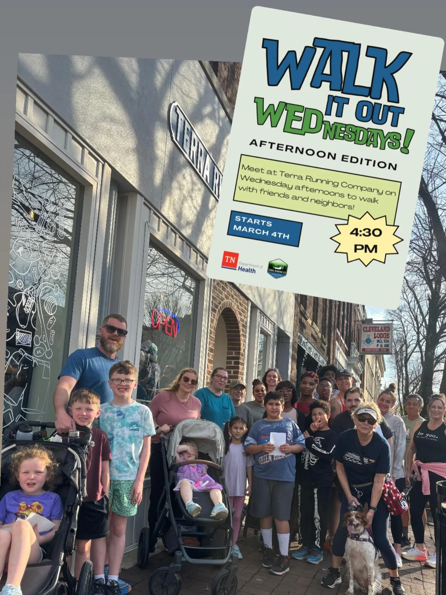 A huge crowd gathered for our first Walk It Out Wednesday at Terra Running! If you missed it, join us every single Wednesday at 4:30pm and let&rsquo;s walk together!