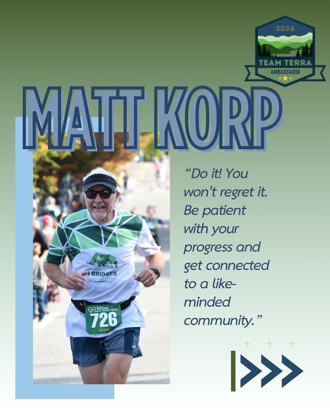 Let us introduce you to the 2026 Terra Ambassadors! Our ambassadors are Terra customers and local runners, inspiring us each time they step out the door for another run! First up, Matt Korp! @mattk56
