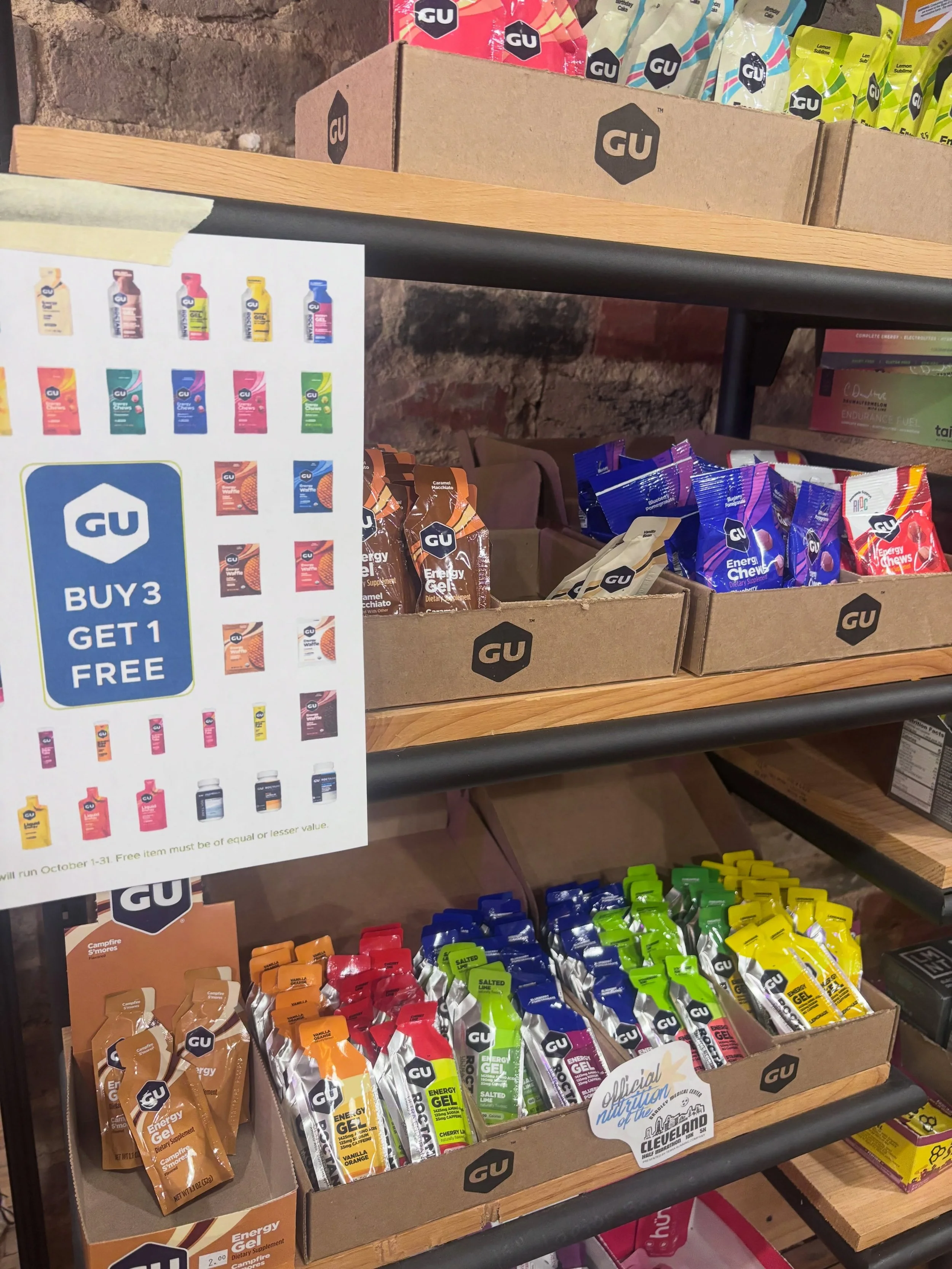 Now is the time to stock up! All GU products are Buy 3 Get 1 Free through the end of October. PLUS, Gu Roctane Gels are the official on-course nutrition for the Cleveland Half Marathon, 10k, and 5k so train with what you&rsquo;ll race with! Thanks fo