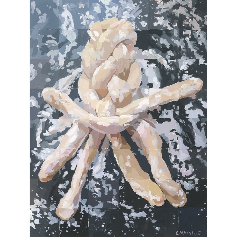   Challah  2021 gouache on paper 6 x 8" 