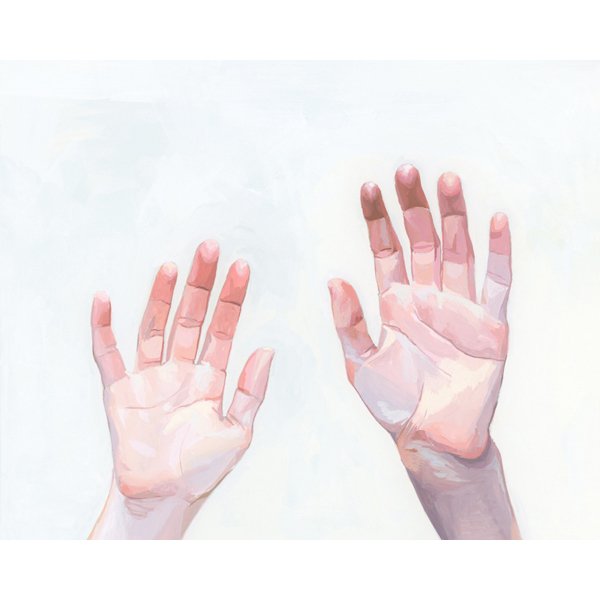    Two Hands   2015 gouache on paper 8 x 10" 