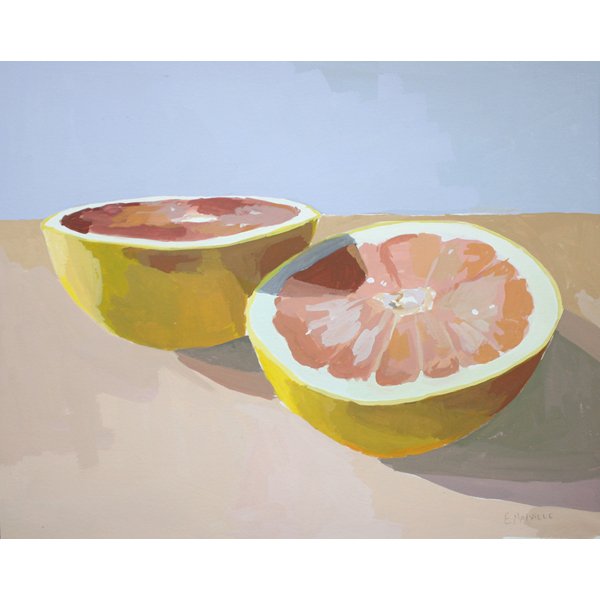    Grapefruit 9   2012 gouache on paper 8 x 10" 