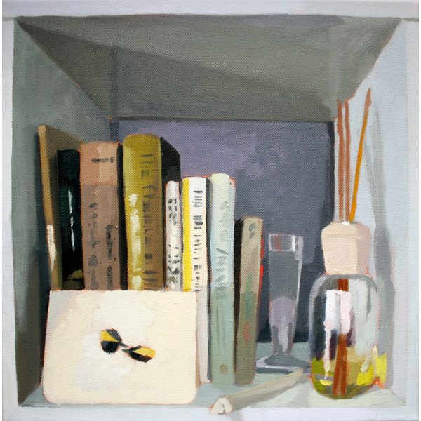    Bookshelf   2012 oil on canvas 12 x 12" 