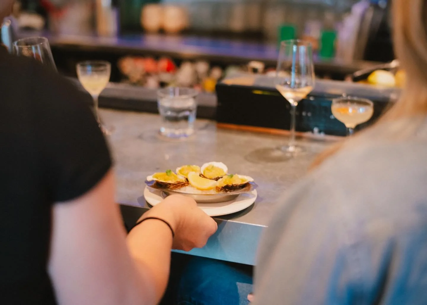 THE PERFECT PAIRING ALL DAY EVERYDAY our dressed oysters with apple granita and fresh mint alongside a glass of @champagnejlassalle at the bar. Available lunch, dinner, anytime the doors are open. It&rsquo;s Friday, cut out of work early and start yo