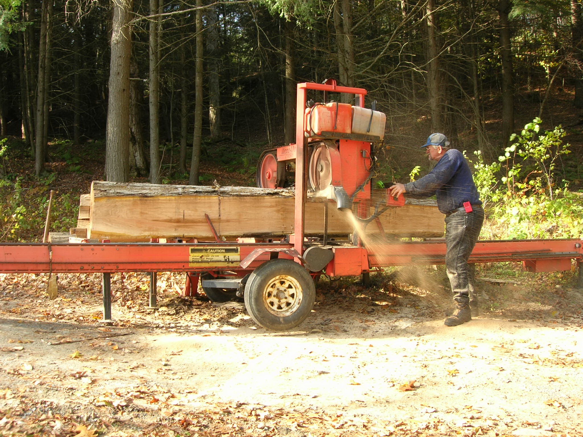 Sawing a butternut log about 24" diameter