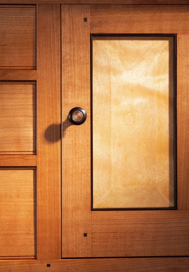 Careful selection of straight quatersawn door and case parts, that are attractive and highly stable. 