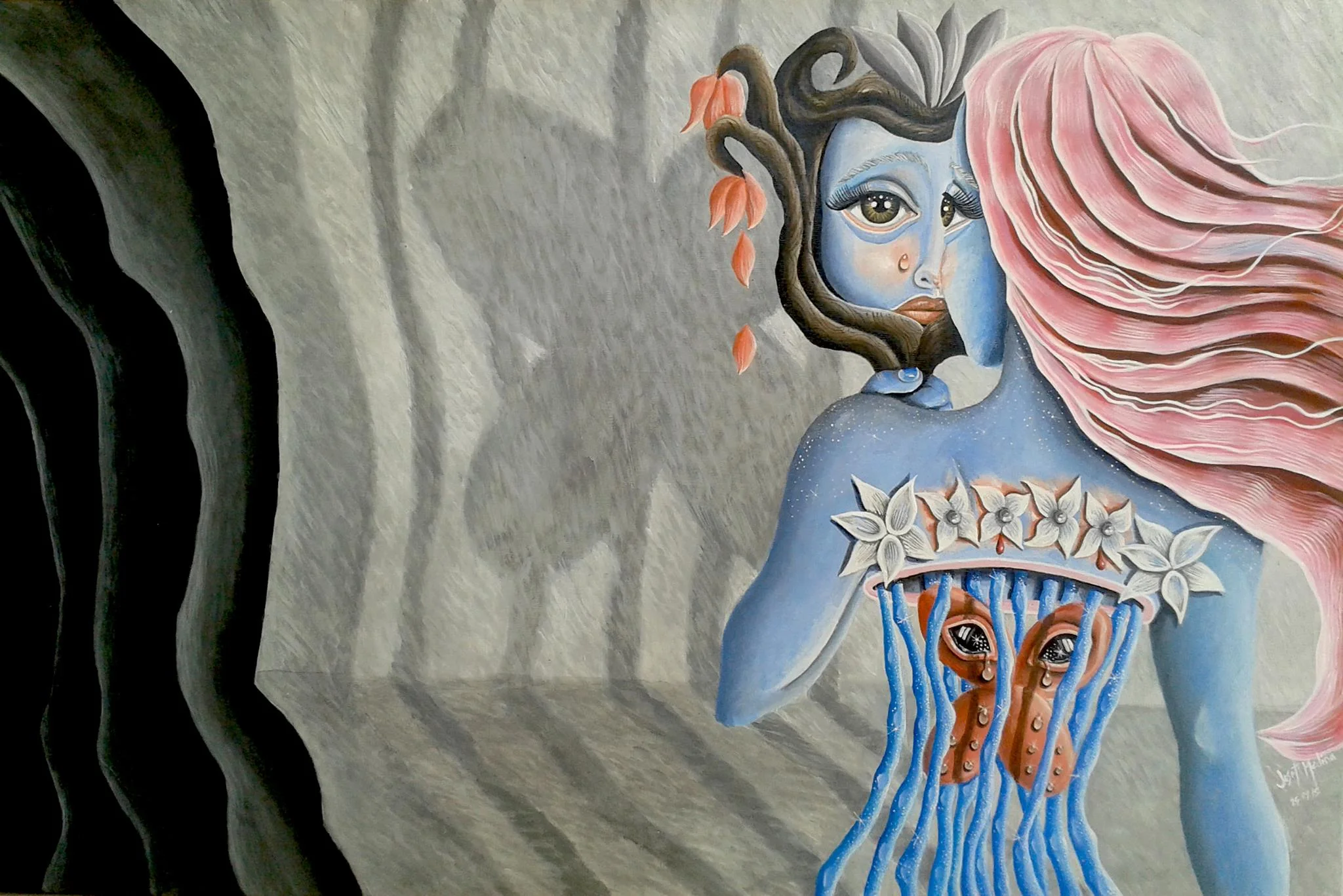 Caught By her Ownd Demon Acrylic on Canvas
