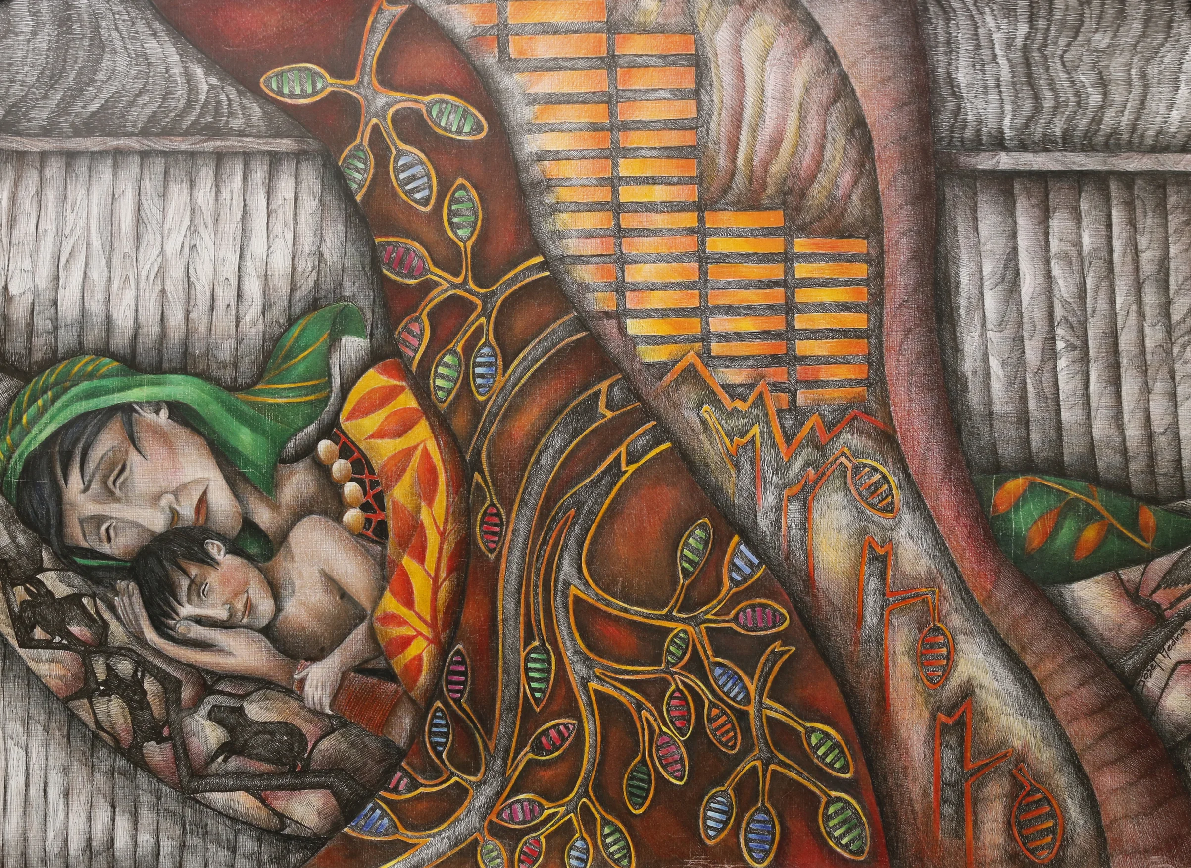 A Bad Dream Ink, Pencil Color on Paper 35" x 25"