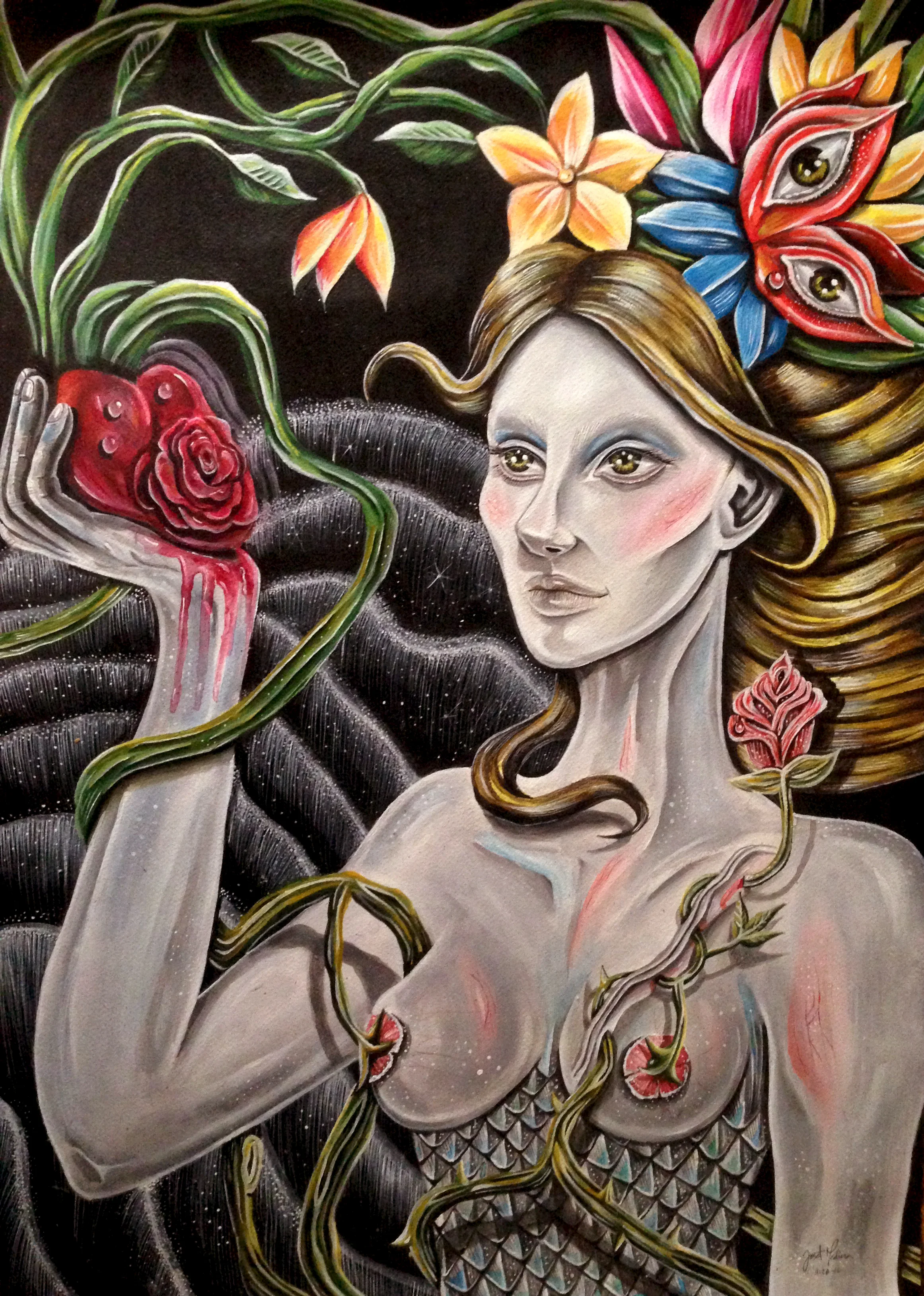 THE MANIPULATED EMOTIONS Acrylic on Paper 22" x 29"