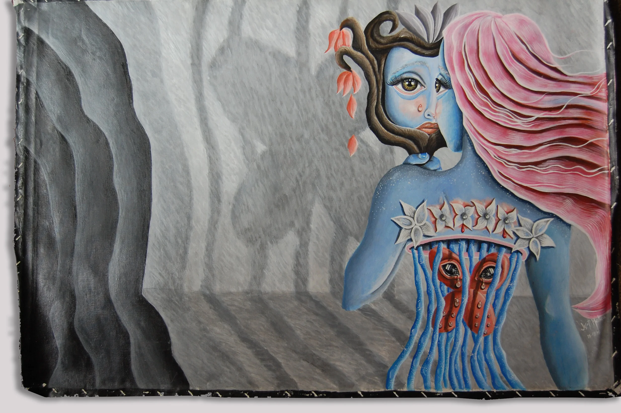  CAUGHT BY HER OWN DEMONS  Acrylic on Canvas 