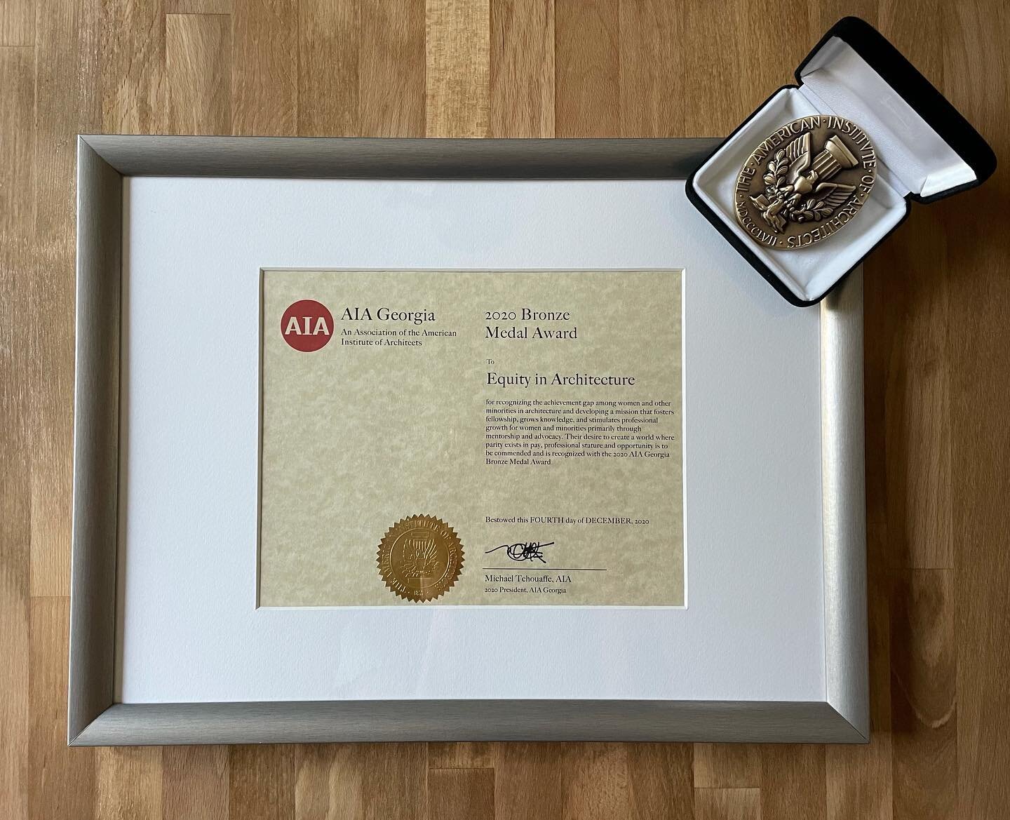 EQIA is pleased to announce that we won the 2020 AIA Georgia Bronze Medal Award! This honor recognizes our work to promote gender equity in the AEC community, equity in pay, access, and treatment.  We are so grateful for this recognition of our volun