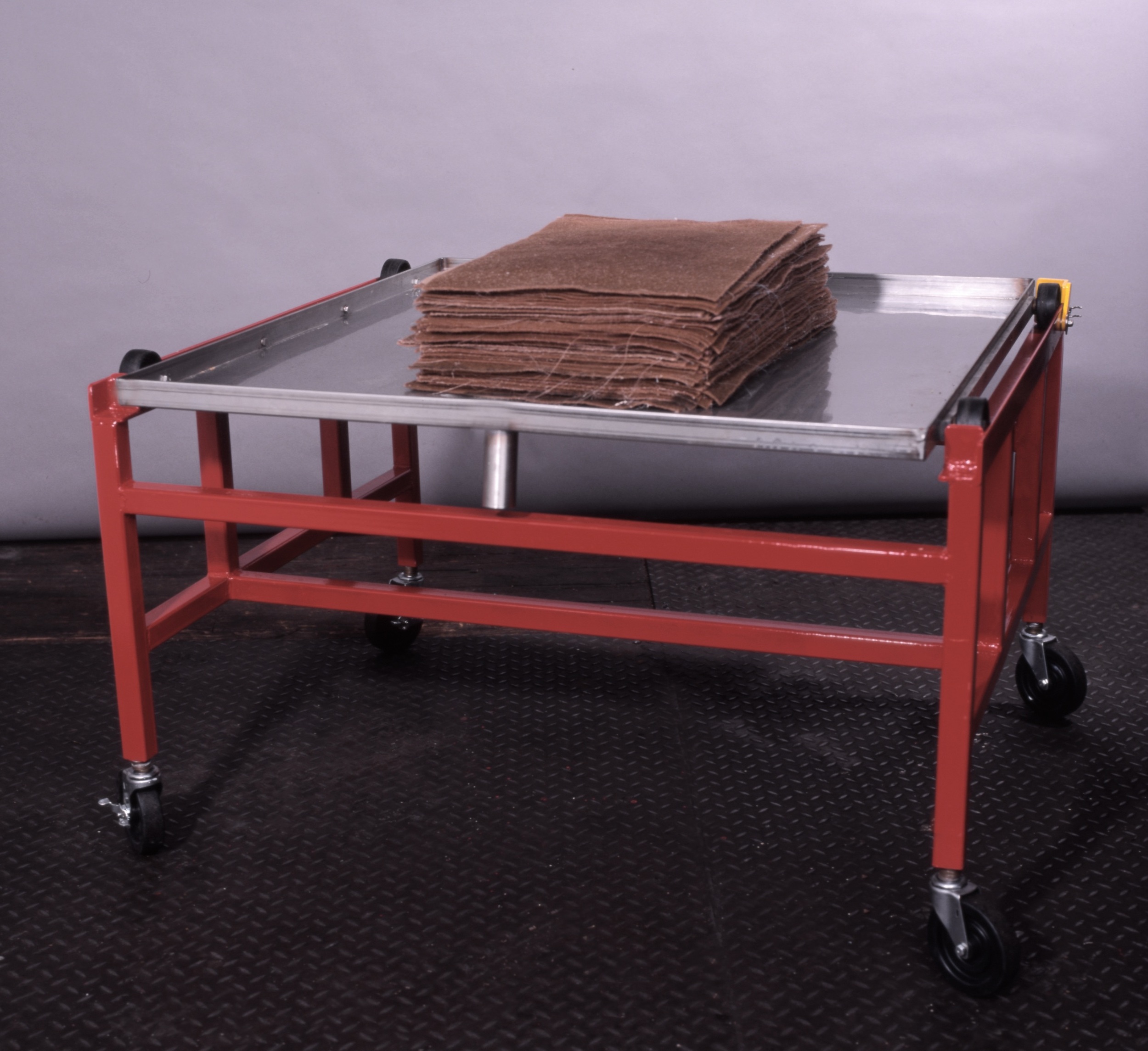 Rolling cart with stainless steel couching/ drain tray