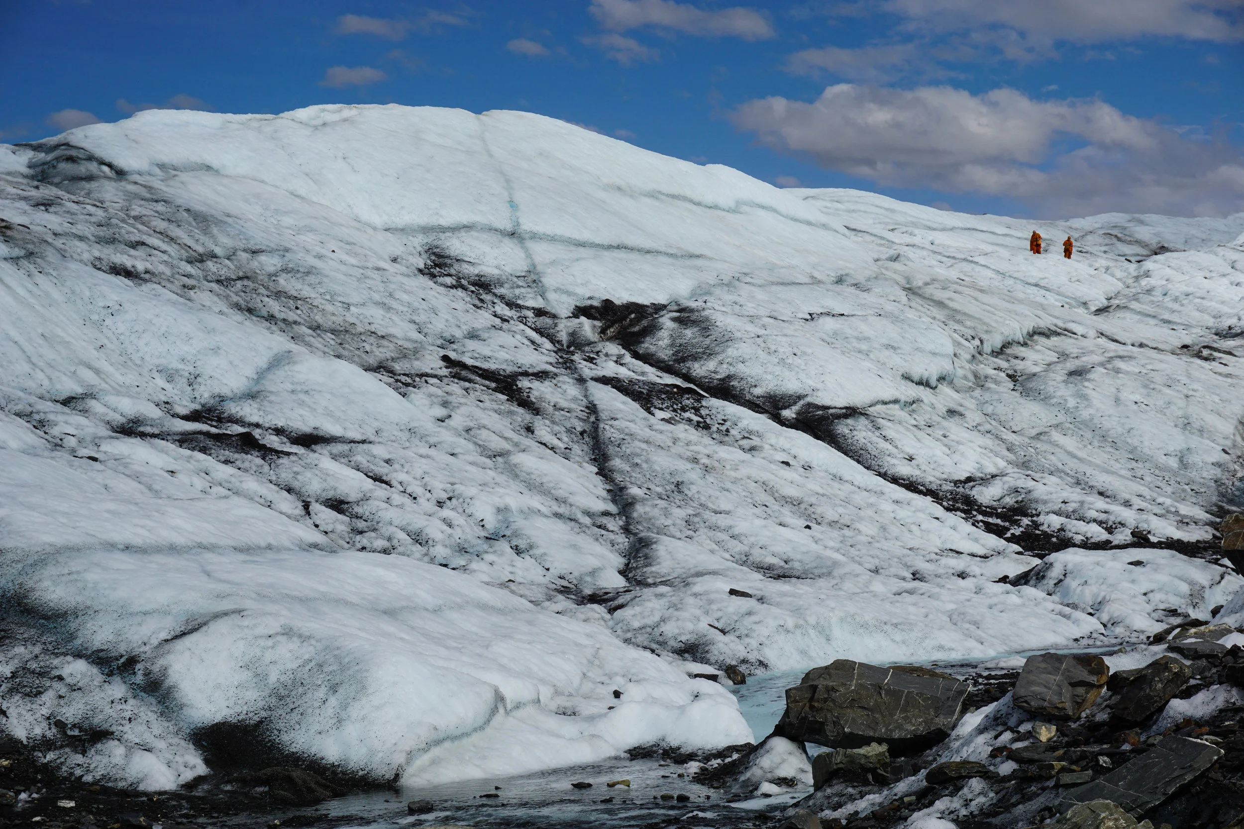 Two Thai monks are navigating the massive Matanuska Glacier. I stopped later on to get a photo with them. 
