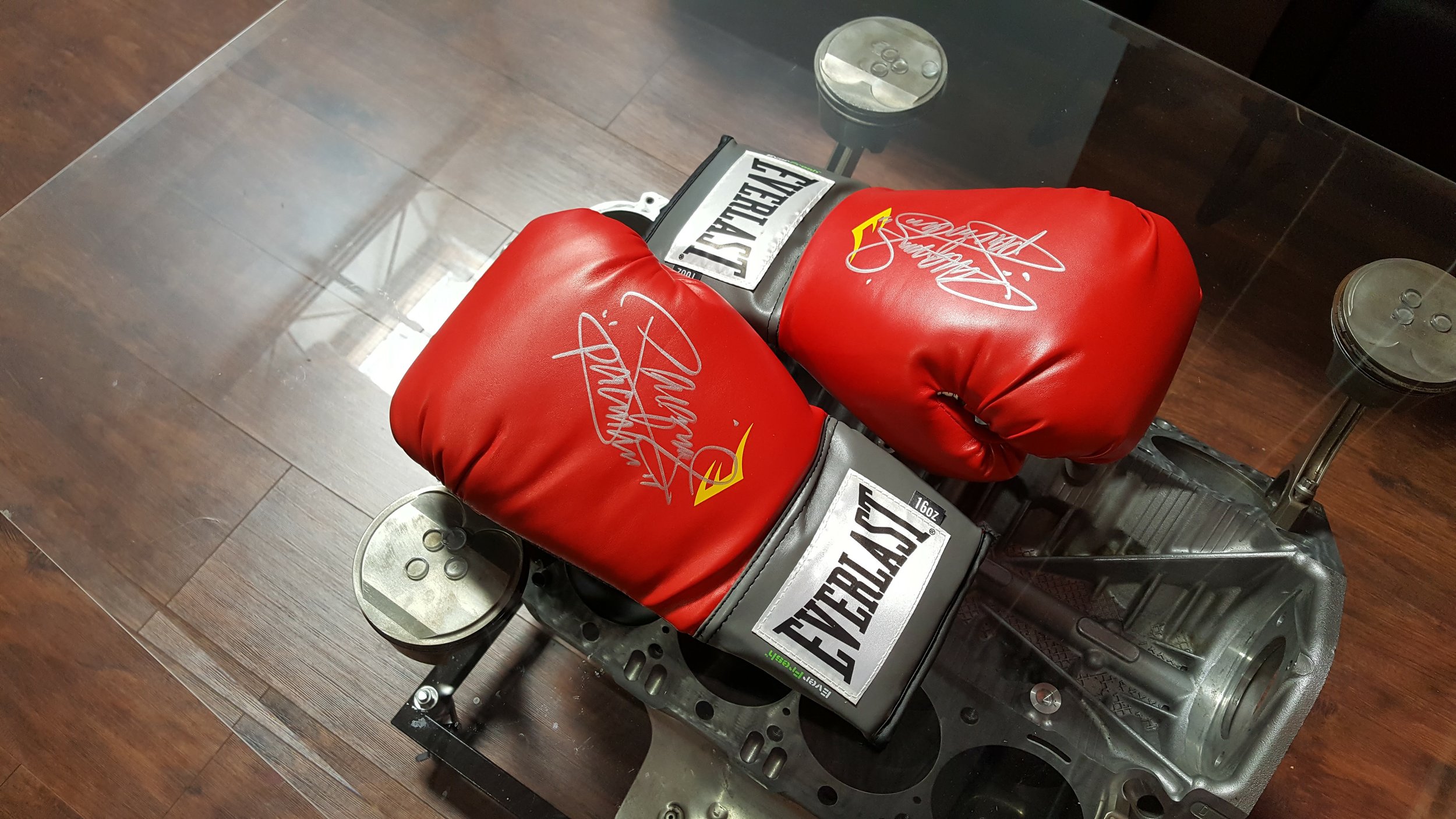 one boxing glove signed by manny pacquiao Donated by Jonathan Chu & Jason Aniel. 1 winner. Estimated value: $300-700.