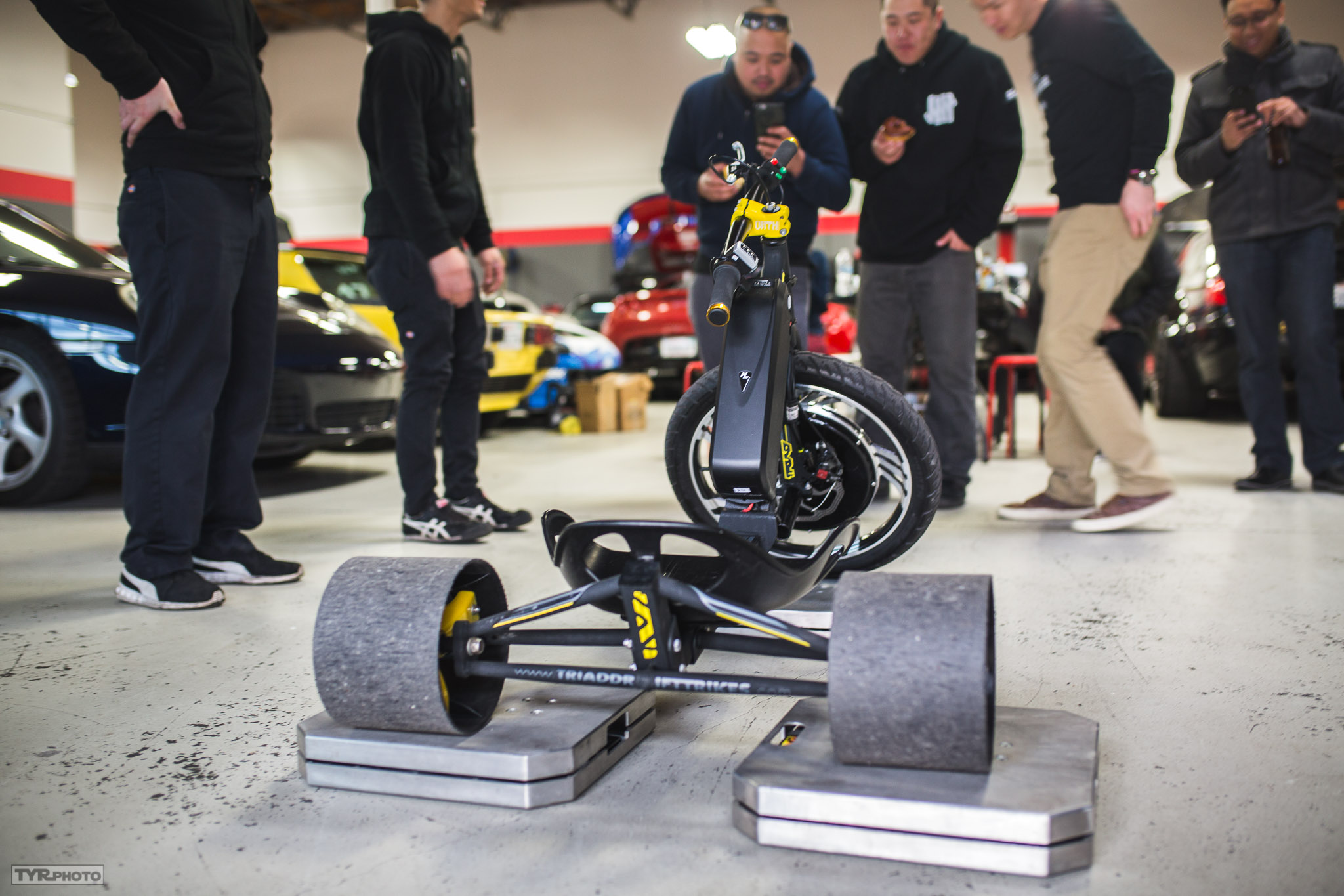 These trikes only weighed 58 lbs. Lighter than my 99 lb scooter. PC: Trevor Ryan