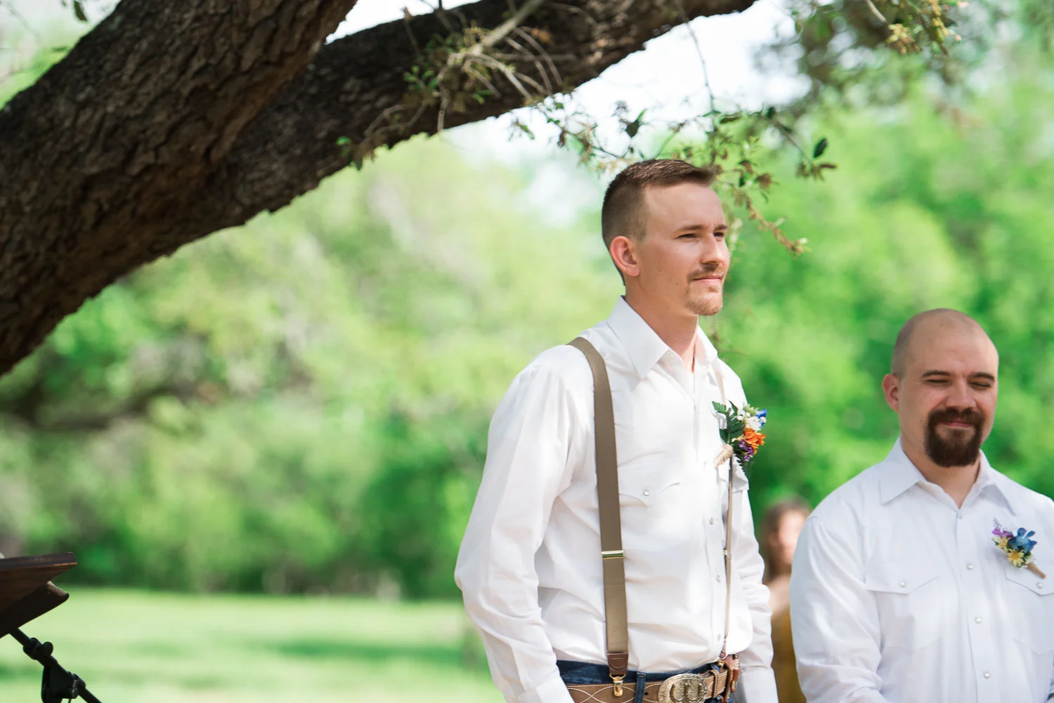 37 Groom's first look at his bride coming down the aisle.jpg