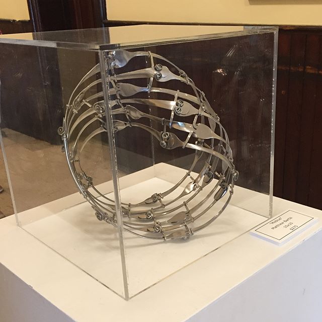 #forkart will be on display at the #salemny courthouse community hall until July 9th it's a lovely little town to visit #artistsoninstagram #galleryart #smalltownamerica #upstatenewyork #salem #sculpture #forkartgetbent #mobius #artoninstagram #arton