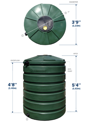 Bushman 420 Gallon Plastic Vertical Liquid Storage Tank in Mocha