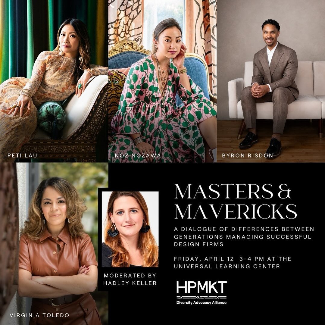 MASTERS &amp; MAVERICKS: If you&rsquo;re attending Spring Market in High Point this week please register to hear what I&rsquo;m sure will be a great talk from some industry powerhouses, join me @petilaudesign , @noznozawa and @toledogeller on Friday 