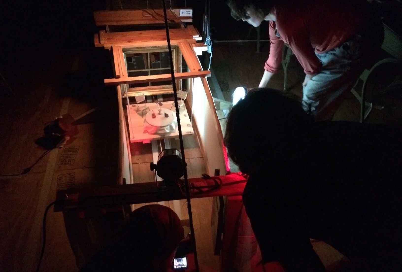 Testing the lights with Vadim