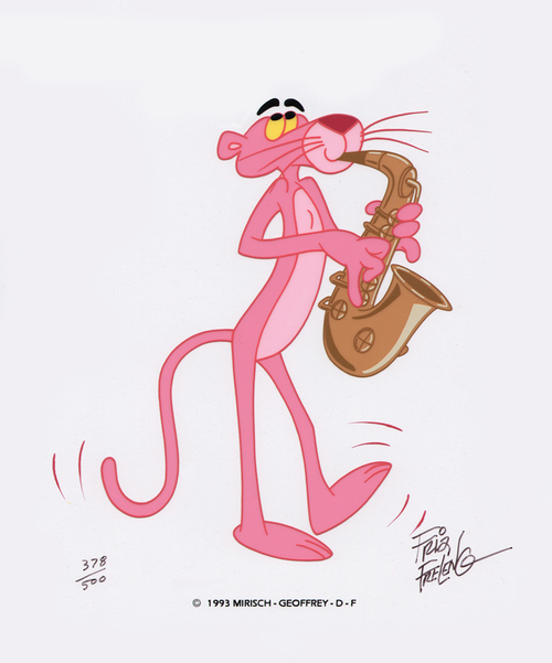 Friz Freleng Pink Panther Original Production Drawing from Olympinks 1980