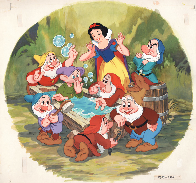 Comic Mint - Animation Art - Snow White and the Seven Dwarfs A Big Coloring  Book (Golden Publishing, 1987)