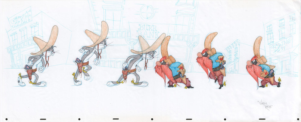 Original Warner Brothers Virgil Ross Model Sheet Animation Drawing fea –