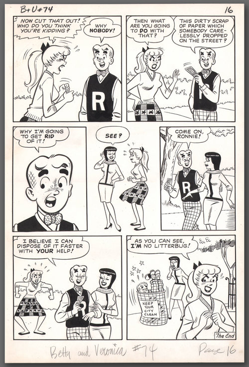 Comic Mint Animation Art Betty And Veronica 74 By Dan Decarlo Archie 1962
