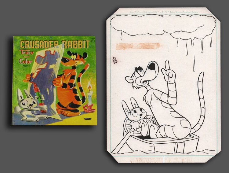 Animation Art - Crusader Rabbit Trace and Color Book (1959) - Comic Mint