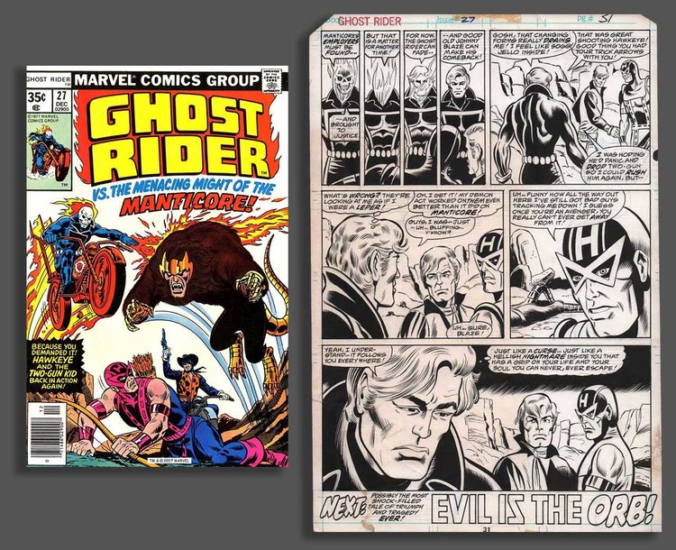 Animation Art - Ghost Rider # 27 (Marvel, 1977) by Don Perlin and Dan Green  - Comic Mint