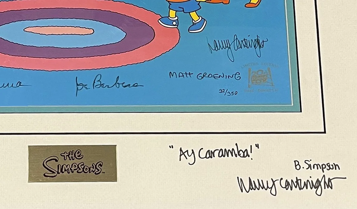 Comic Mint Animation Art The Simpstones Signed By Matt Groening Bill Hanna Joe Barbera 