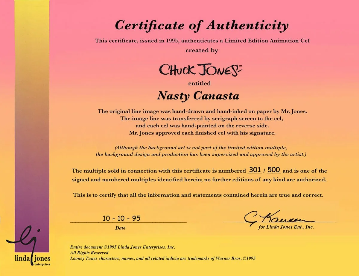 "Nasty Canasta" Signed by Chuck Jones
