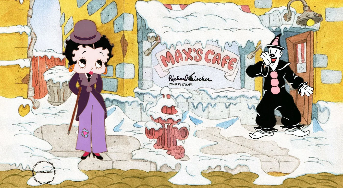 "Betty Boop and Koko at Max's Cafe" (1989) Signed by Richard Fleischer