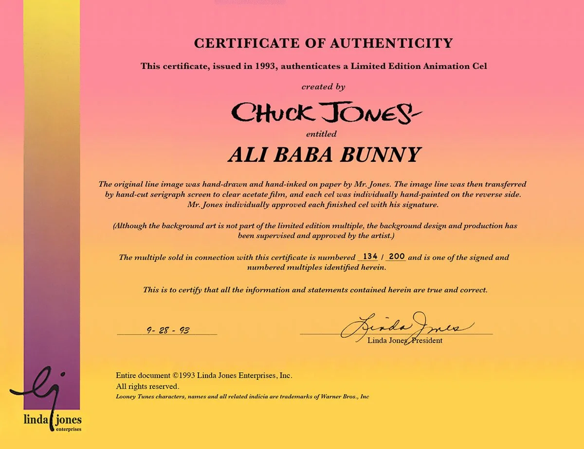 "Ali Baba Bunny" Signed by Chuck Jones