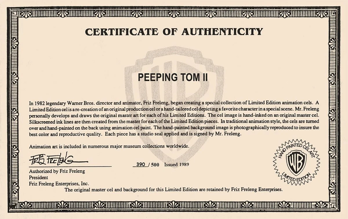 "Peeping Tom II" Signed by Friz Freleng