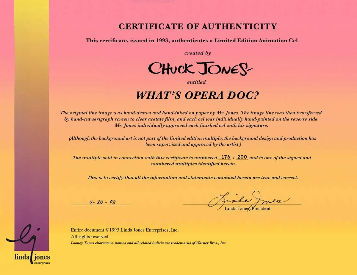 "What's Opera, Doc?" Signed by Chuck Jones