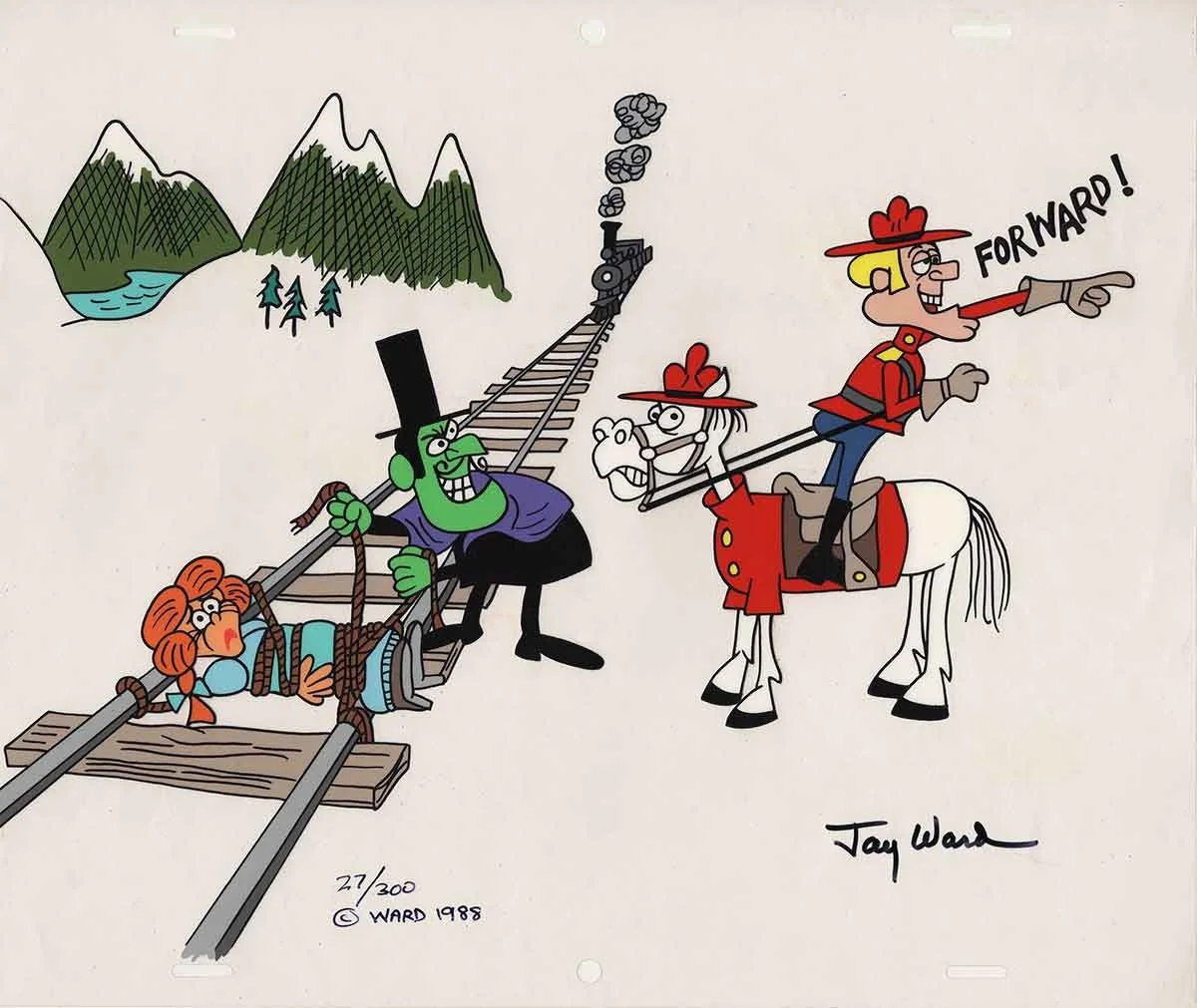Dudley Do-Right "Forward!" (1988) Signed by Jay Ward