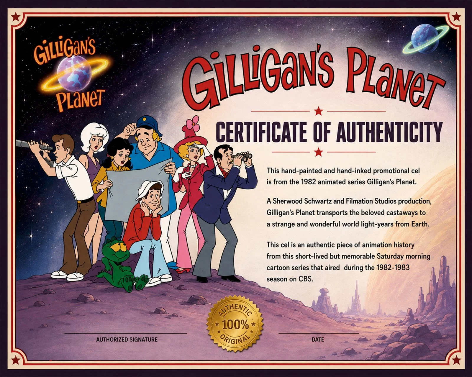 "Gilligan's Planet" Scene Cel (1982)