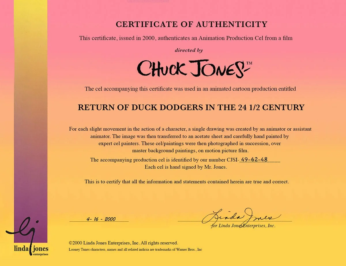 "Duck Dodgers and the Return of the 24½th Century" (1980) Signed by Chuck Jones